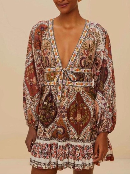 FARM Rio Dresses & Skirts - Farm Rio Romantic Nature Multicolor Mini